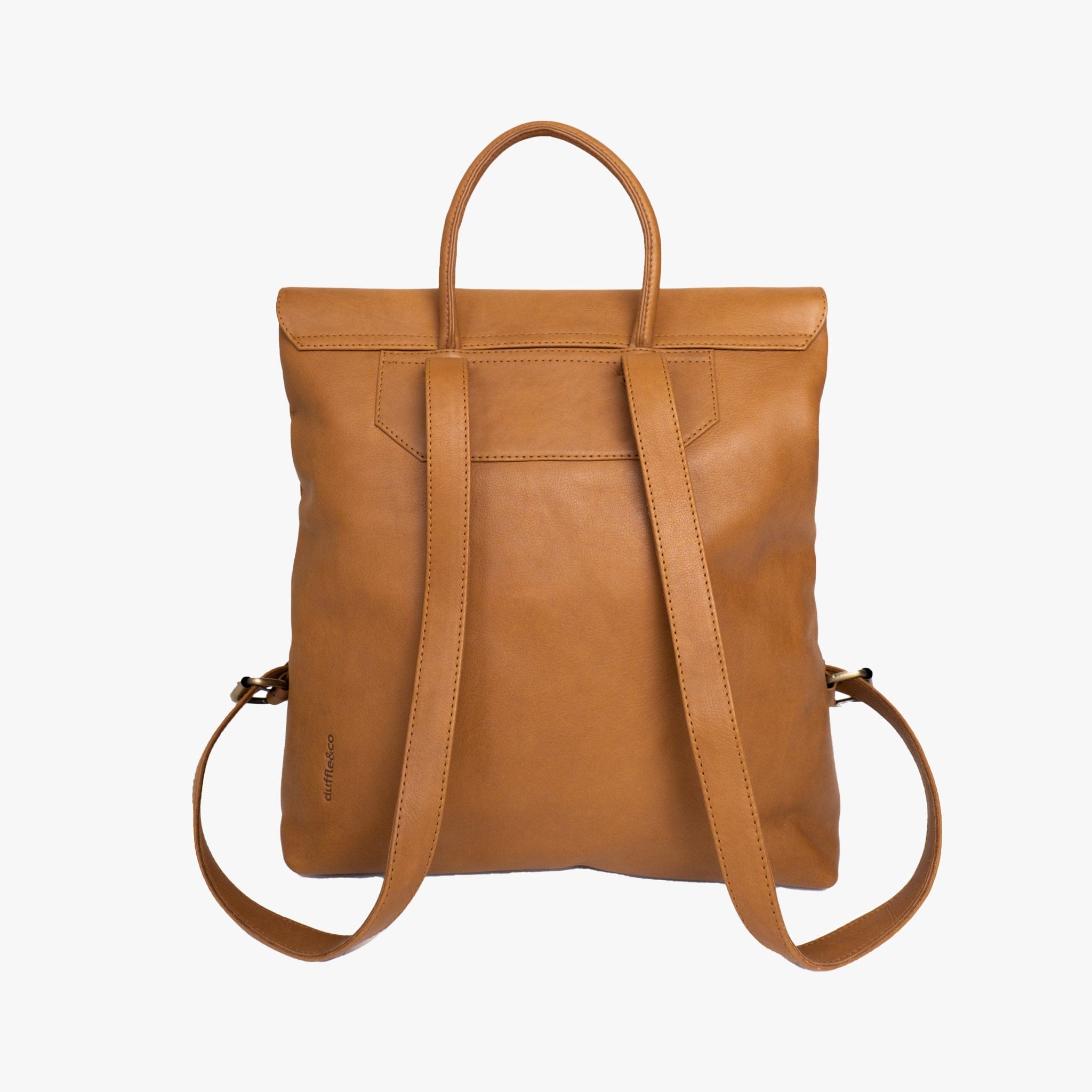Back of Bradley Backpack in Vintage Tan by Duffle&Co