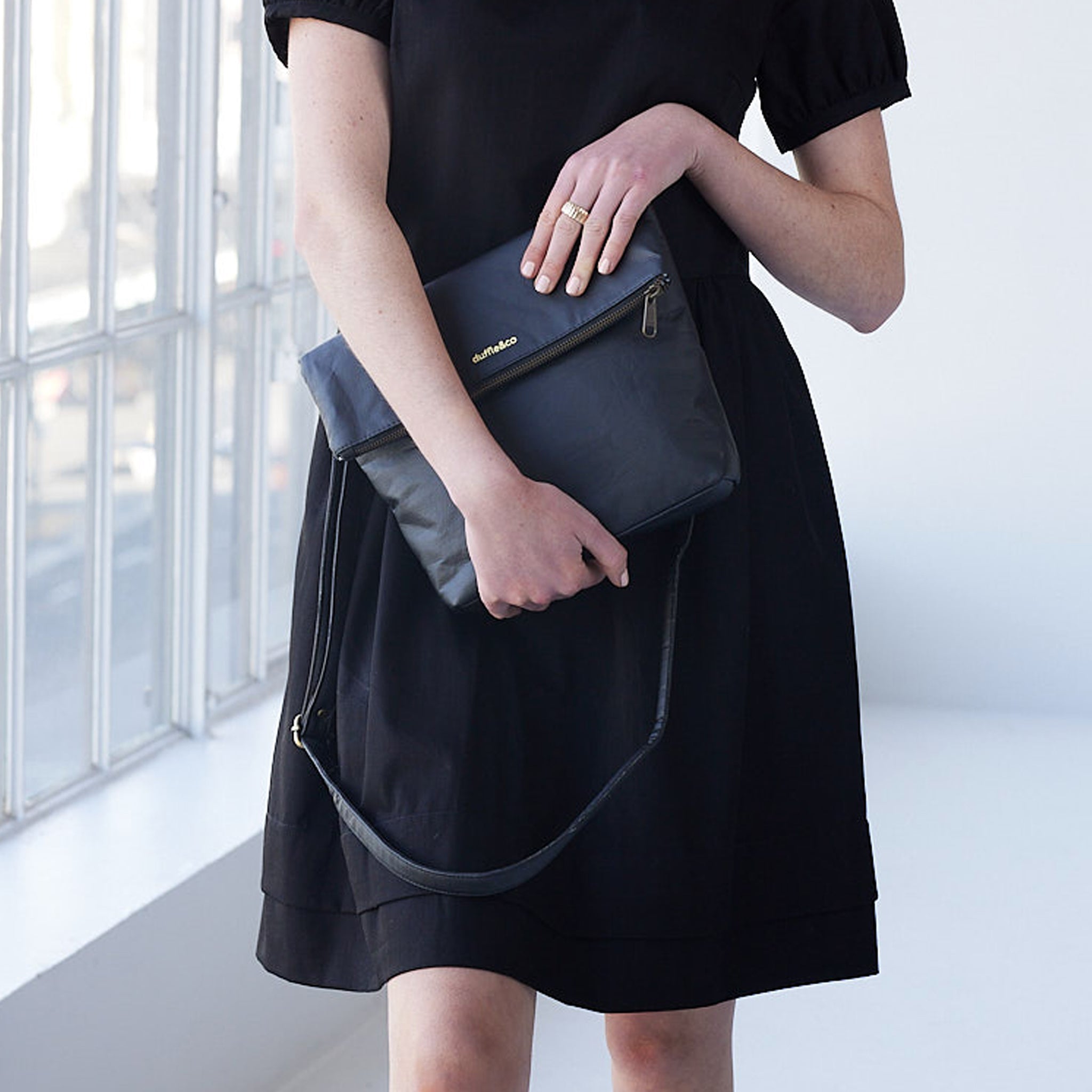 Clara Pinatex Crossbody in Black by Duffle&Co