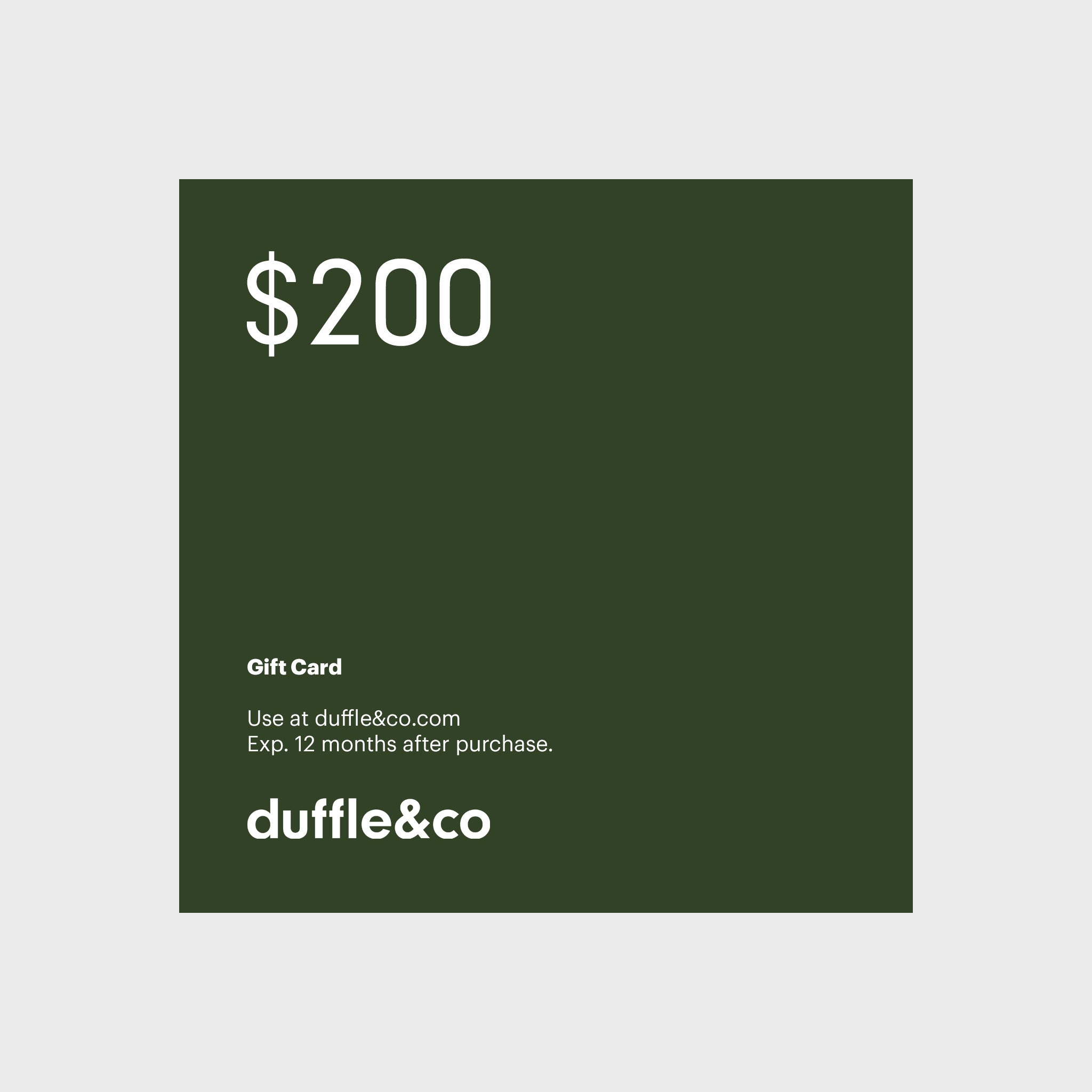 Duffle&Co Gift Card for $200