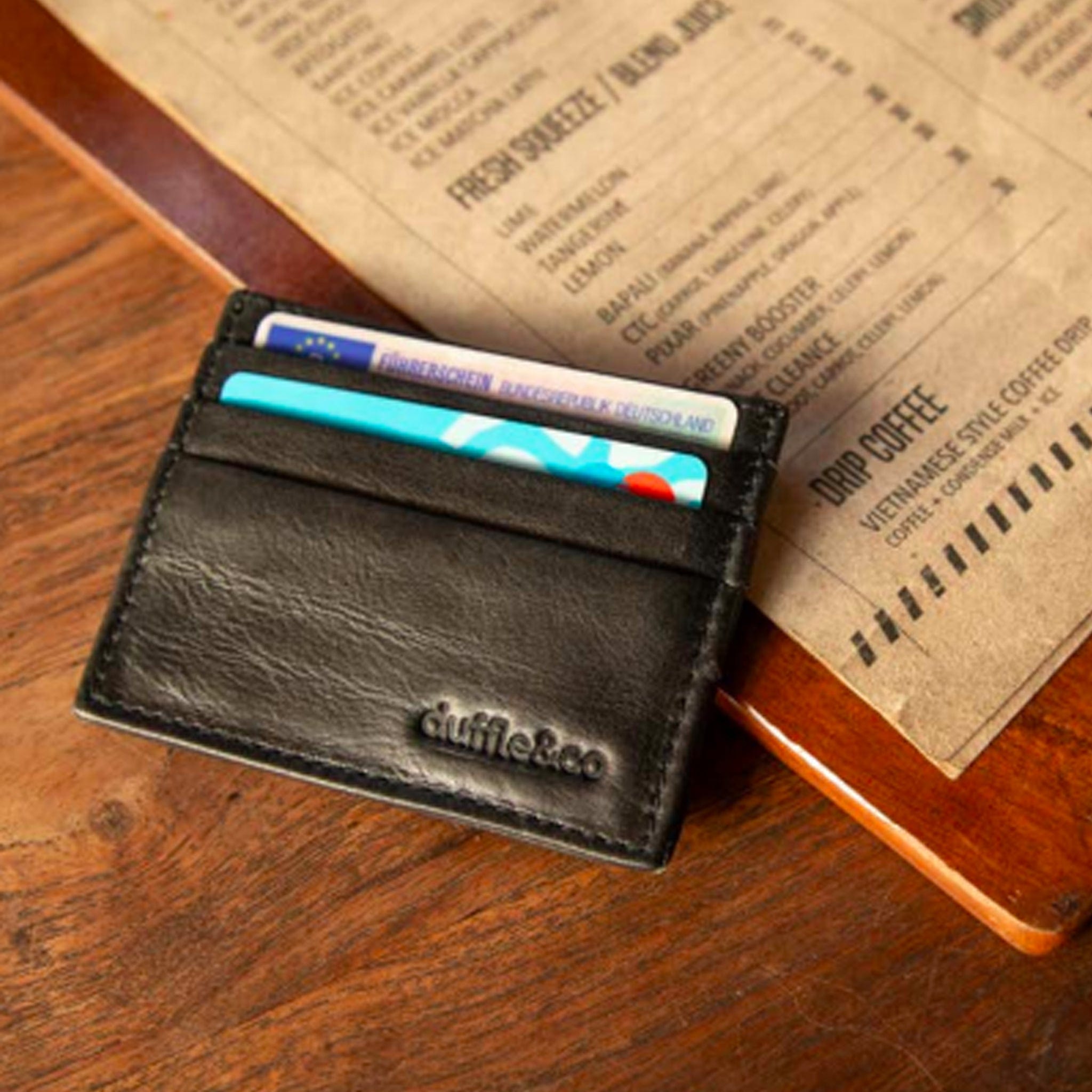 Barnett Leather Cardholder in Black by Duffle&Co