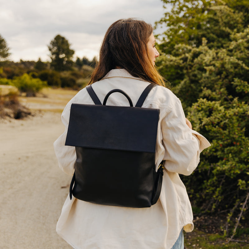 Black Leather Backpack by Duffle&Co
