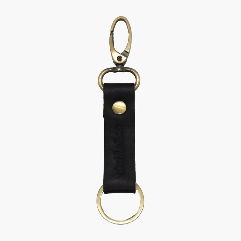 Duffle&Co Leather Keyring in Black