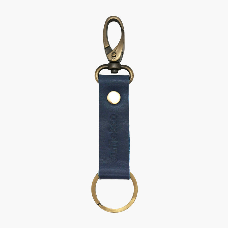 Duffle&Co Keyring in Navy Leather