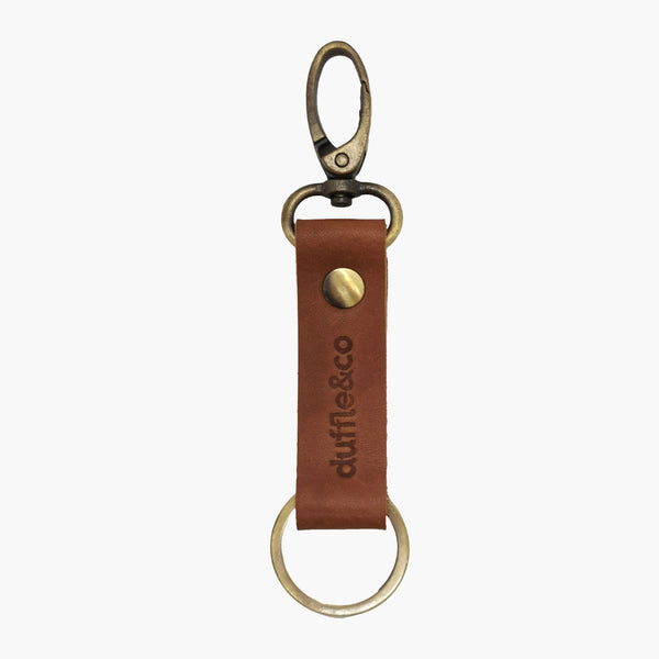 Duffle&Co Keyring in Tan Leather