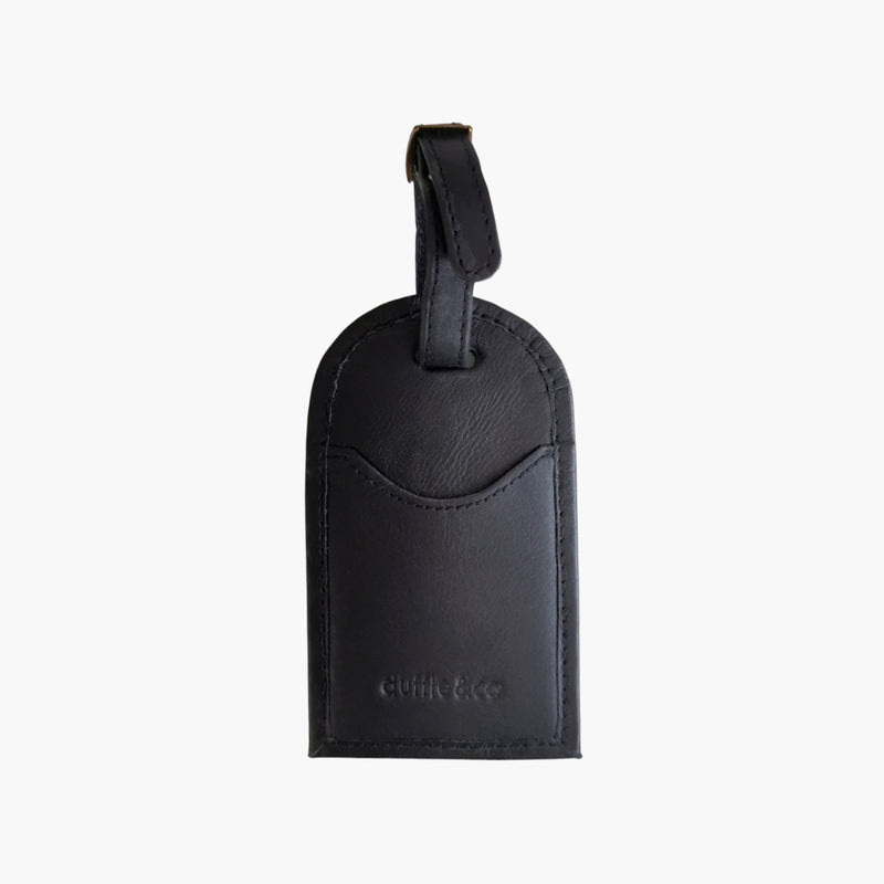 Duffle&Co Leather Luggage Tag in Black