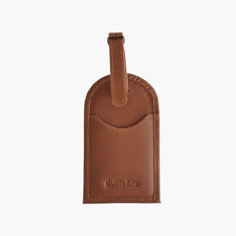 Duffle&Co Leather Luggage Tag in Tan