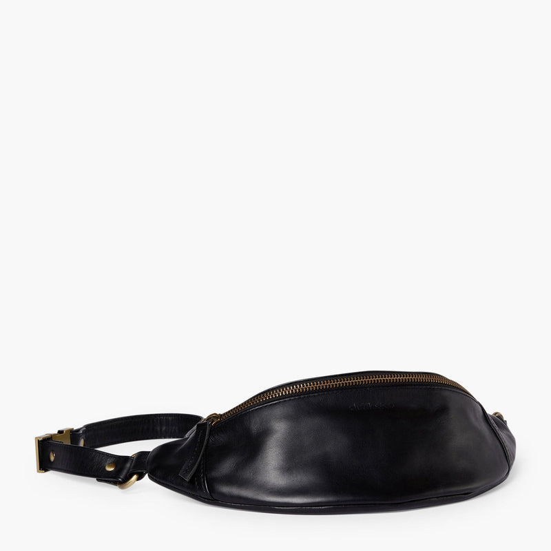 Black Leather Bumbag NZ Duffle&Co