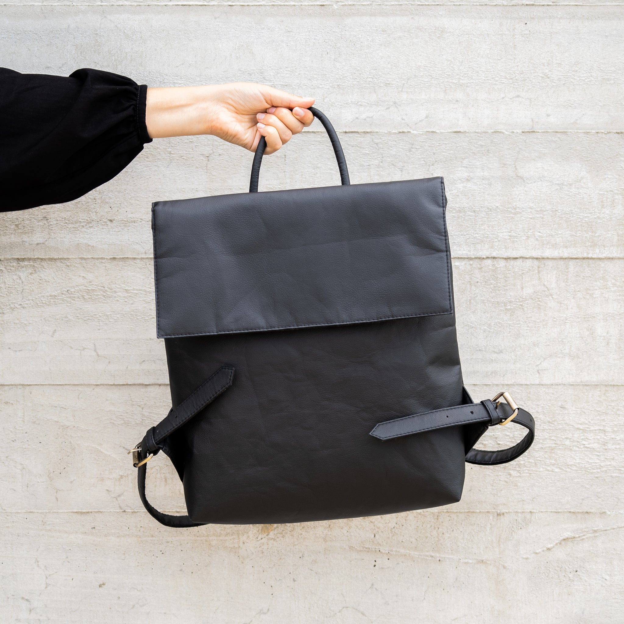 Black Pinatex Backpack in Black by Duffle&Co