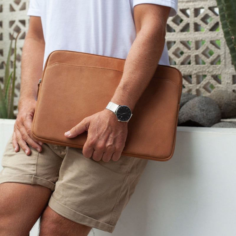 Blackwell Leather Laptop Case in Tan by Duffle&Co