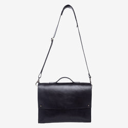 Forrest Black Leather Satchel by Duffle&Co