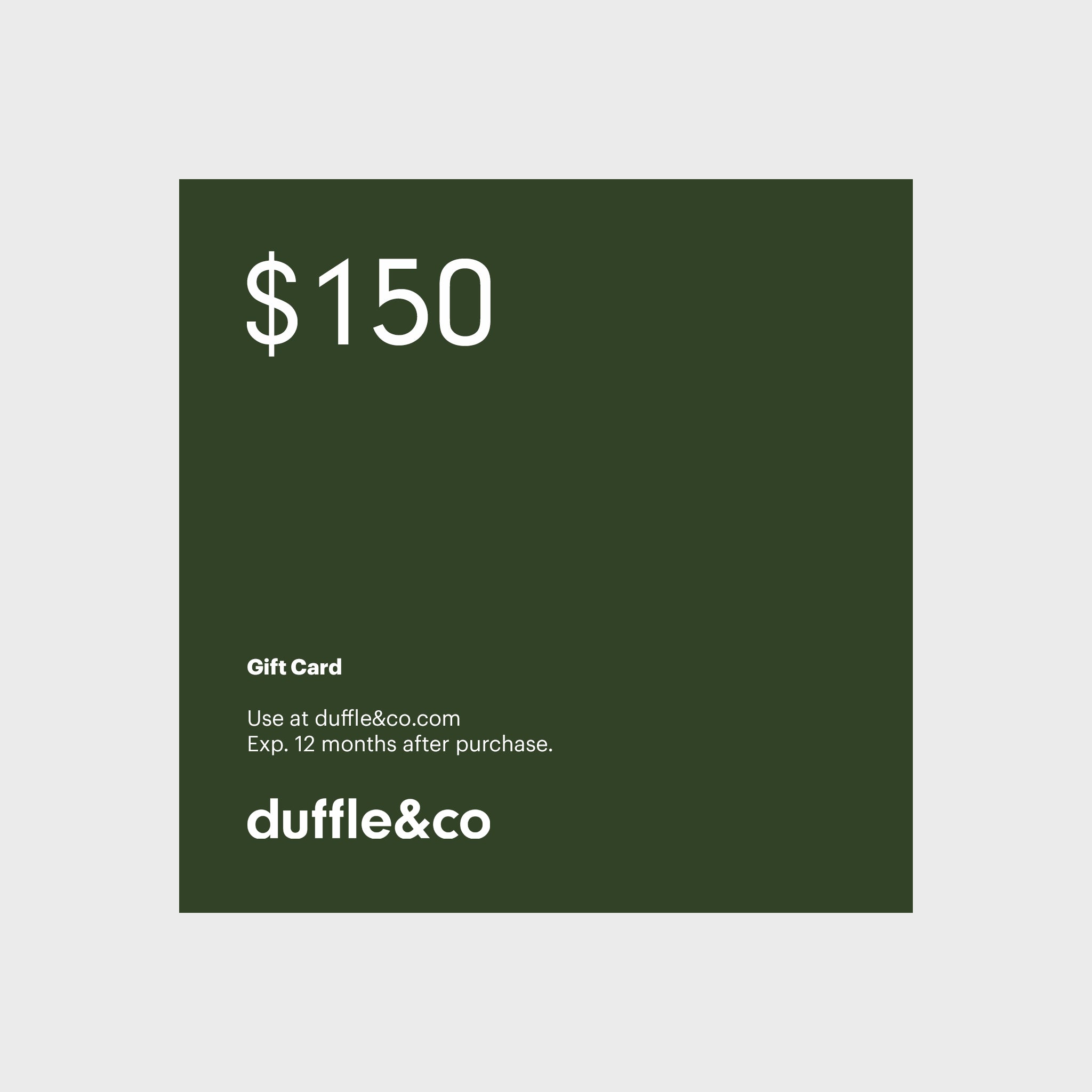 Duffle&Co Gift Card for $150