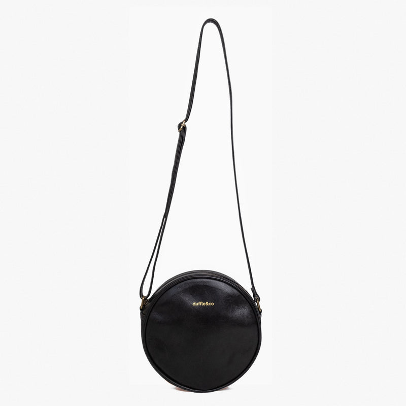Josie Black Leather Crossbody Handbag by Duffle&Co