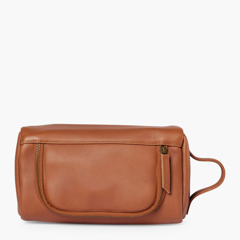 Ralph Leather Wash Bag in Tan by Duffle&Co NZ