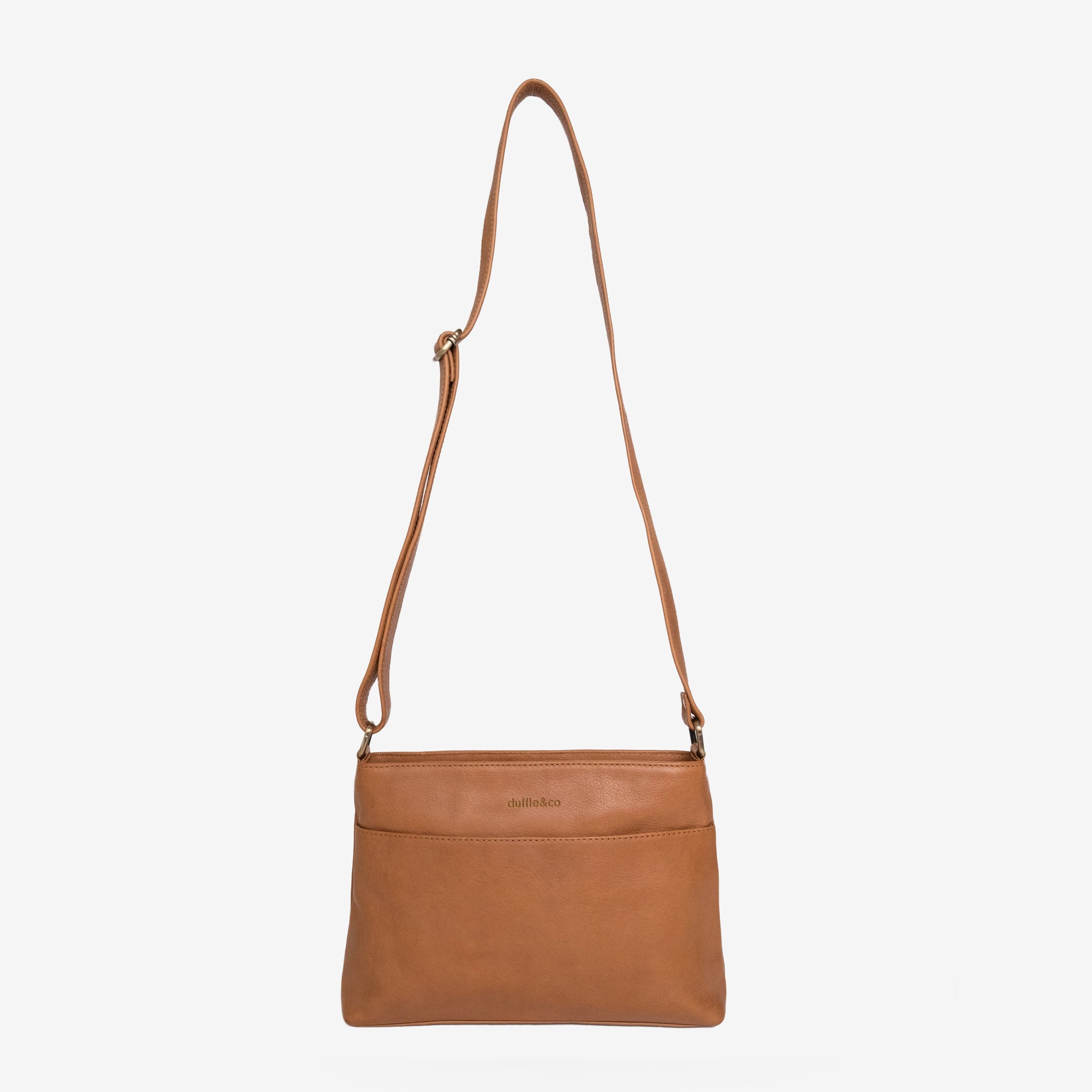 Rose Vintage Tan Leather Crossbody Handbag by Duffle&Co