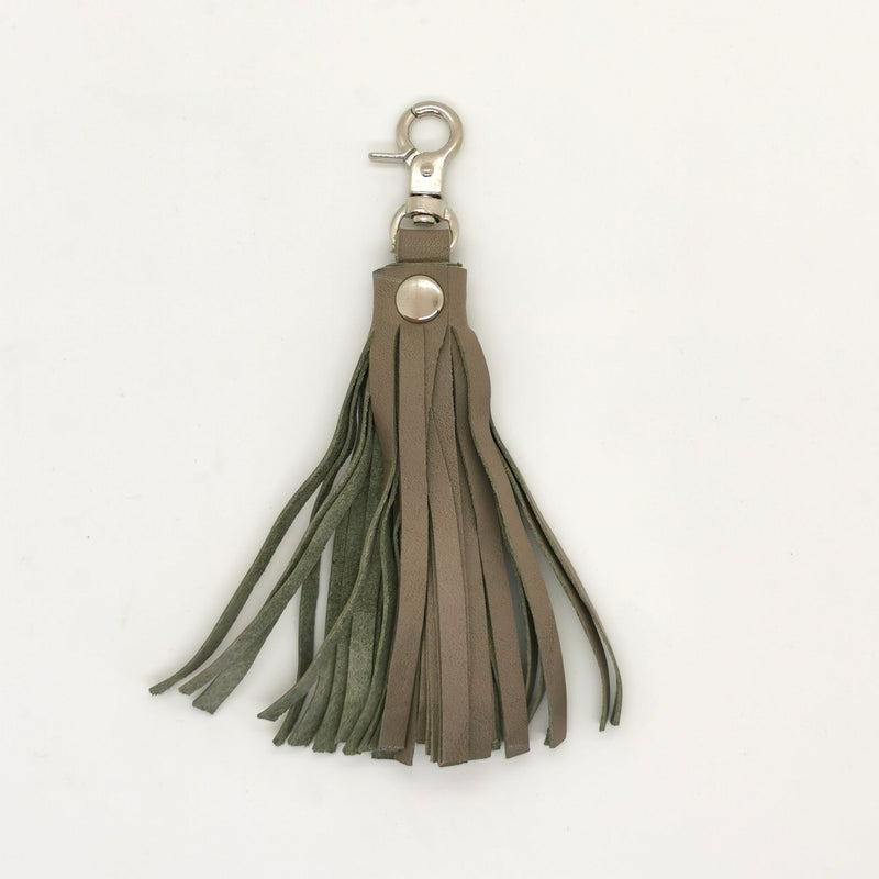 Leather Tassel - Grey