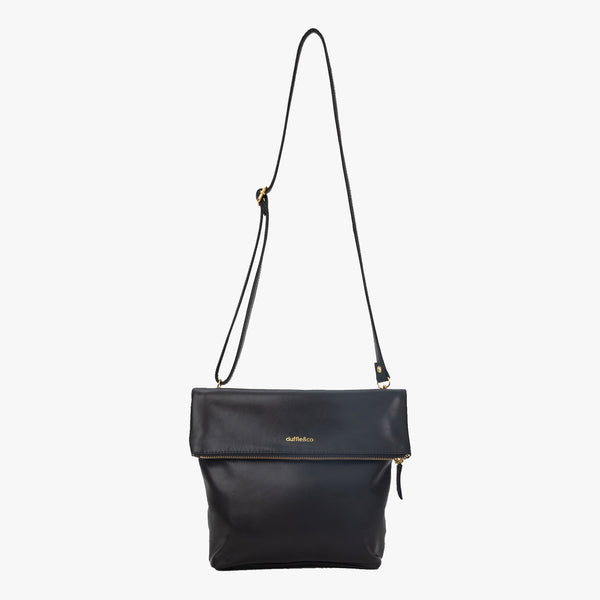 Zahra Crossbody Bag in Black Leather by Duffle&Co